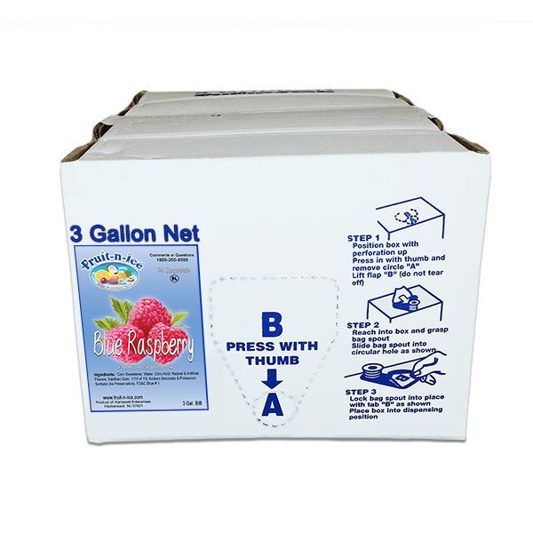 Fruit-N-Ice Granita Frozen Drink Mix Blue Raspberry 4:1 Bag in a Box