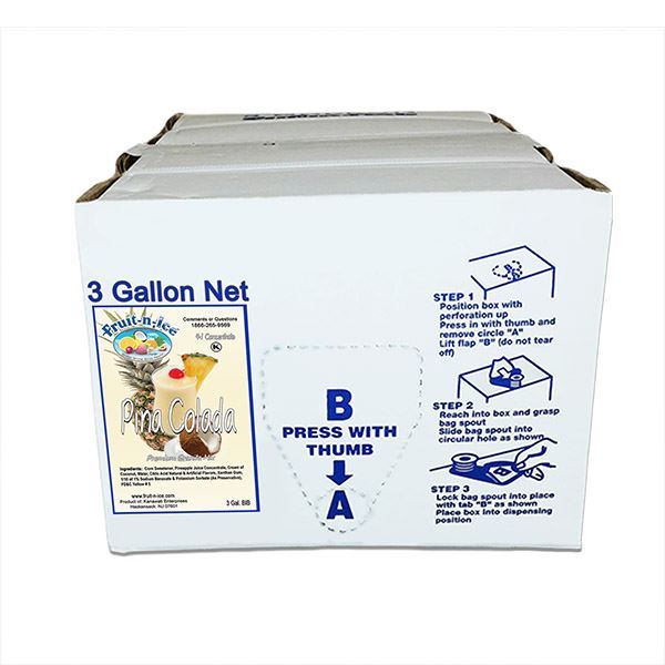 Fruit-N-Ice Granita Frozen Drink Mix Pina Colada 4:1 Bag in a Box