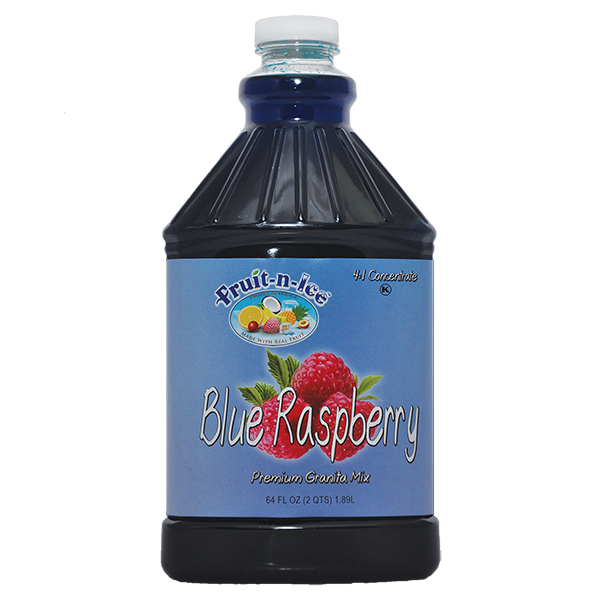 Fruit-N-Ice Granita Frozen Drink Mix Blue Raspberry 4:1 Bottle