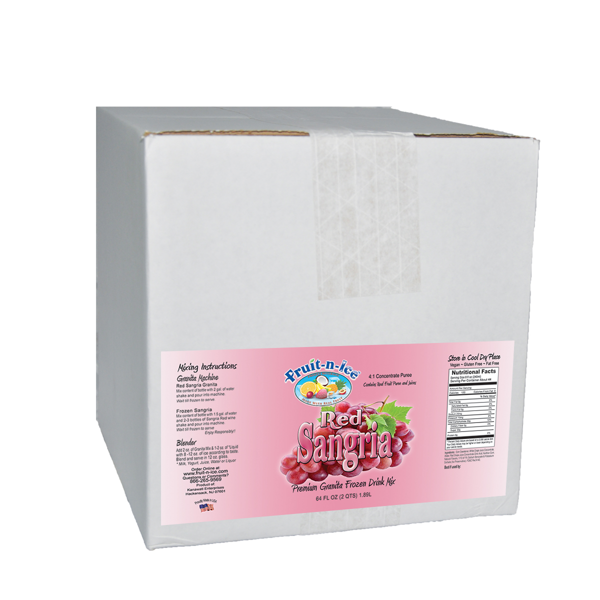 Fruit-N-Ice Granita Frozen Drink Mix Red Sangria 4:1 Case
